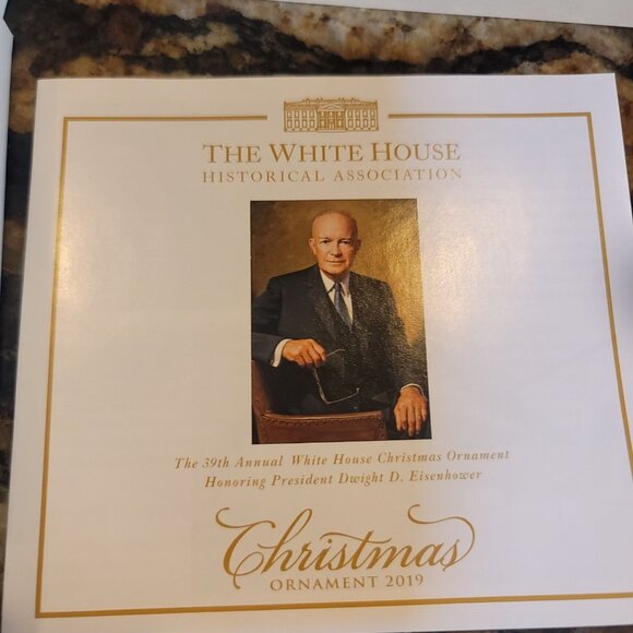 2019 Official White House Christmas  Helicopter Ornament Gold Tone w BOX - Picture 5 of 6